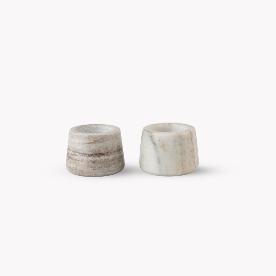 Set of 2 Marble Tealight Holders