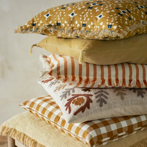 Terracotta Stripe Cushion - Design Vintage