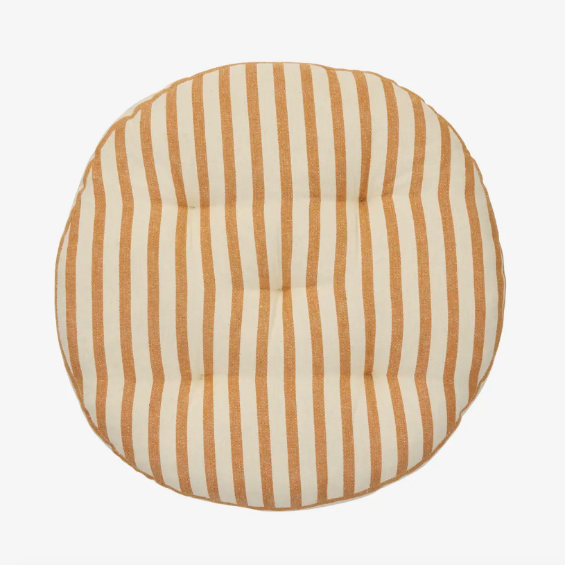 Round Terracotta Stripe Seat Pad - Design Vintage