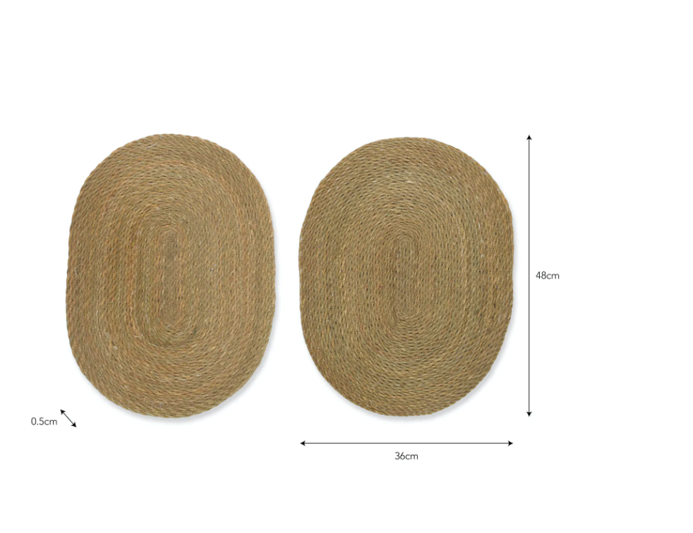 Pair of Natural Jute Table Mats - Design Vintage