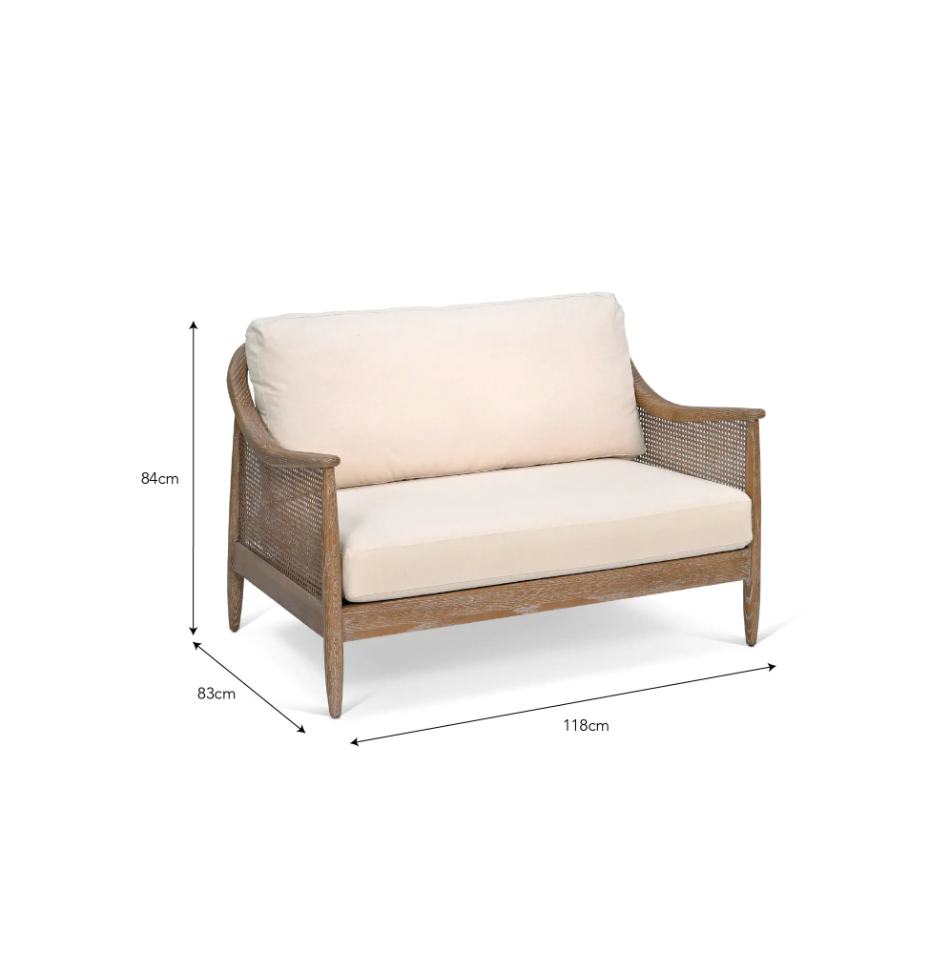 Natural Rattan Two Seat Sofa - Design Vintage