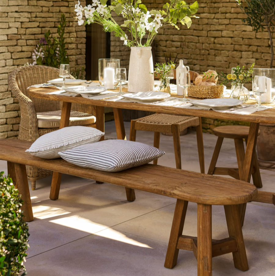 Reclaimed Teak Oval Table