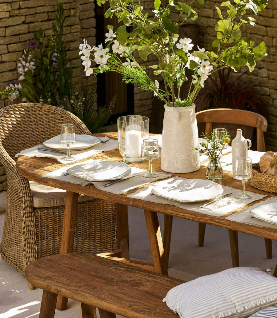Reclaimed Teak Oval Table