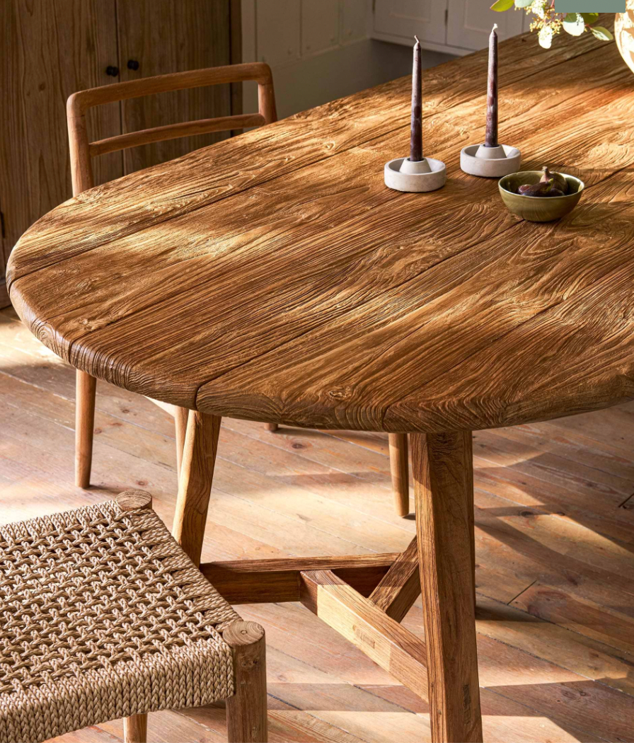 Reclaimed Teak Oval Table