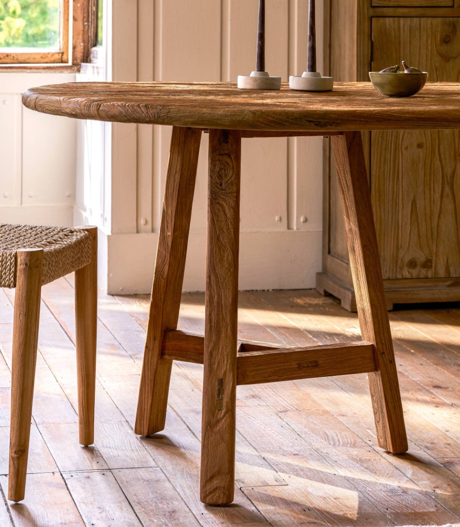 Reclaimed Teak Oval Table