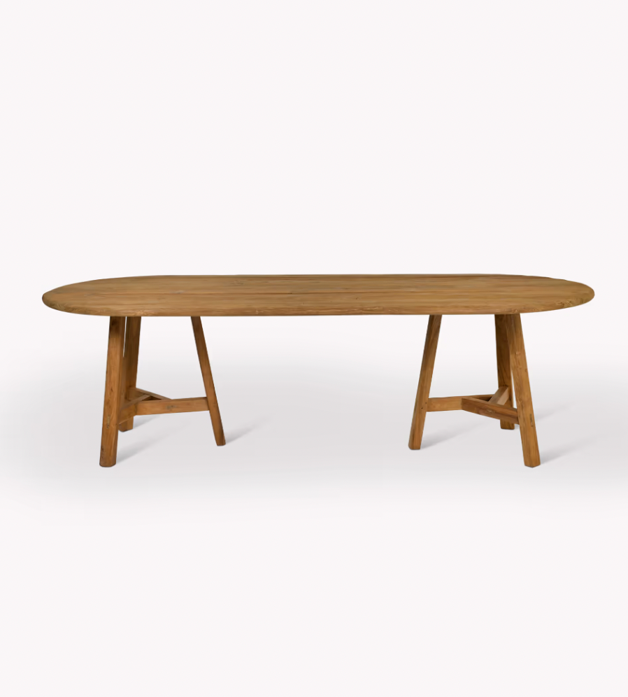 Reclaimed Teak Oval Table