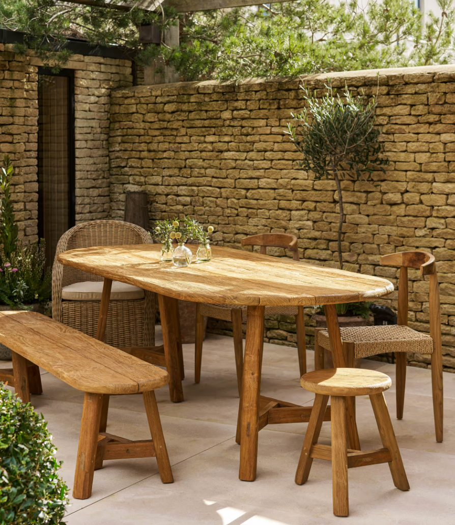 Reclaimed Teak Oval Table