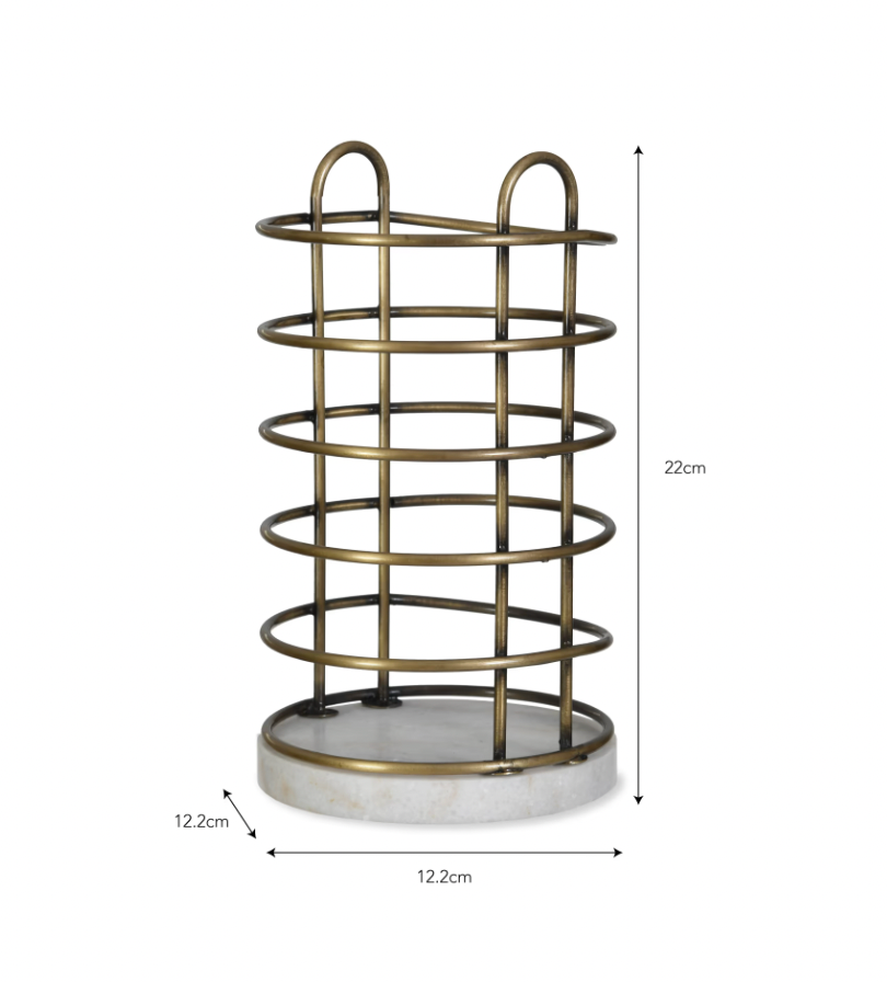 Brass + Marble Utensil Holder