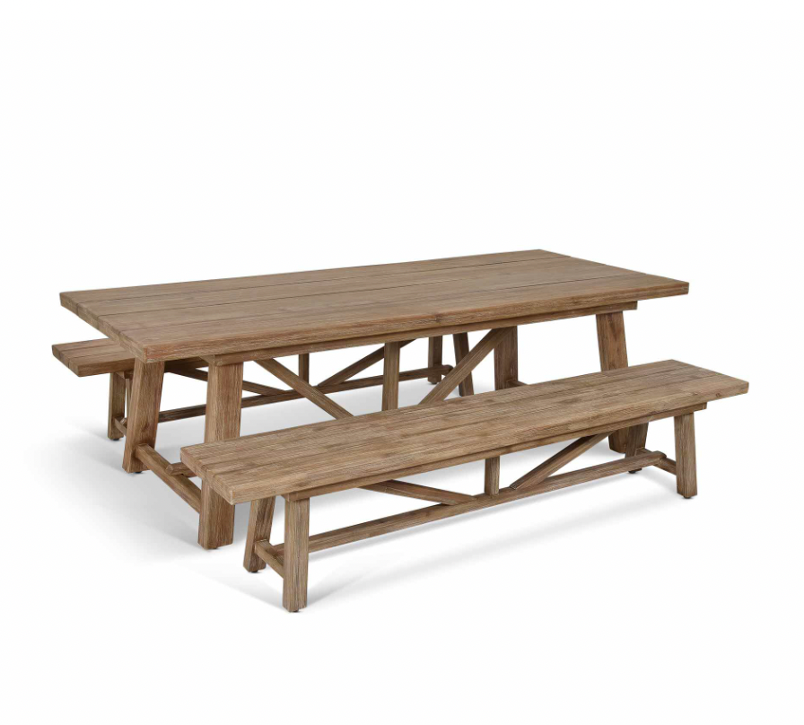 Solid Acacia Wood Outdoor Bench - Design Vintage