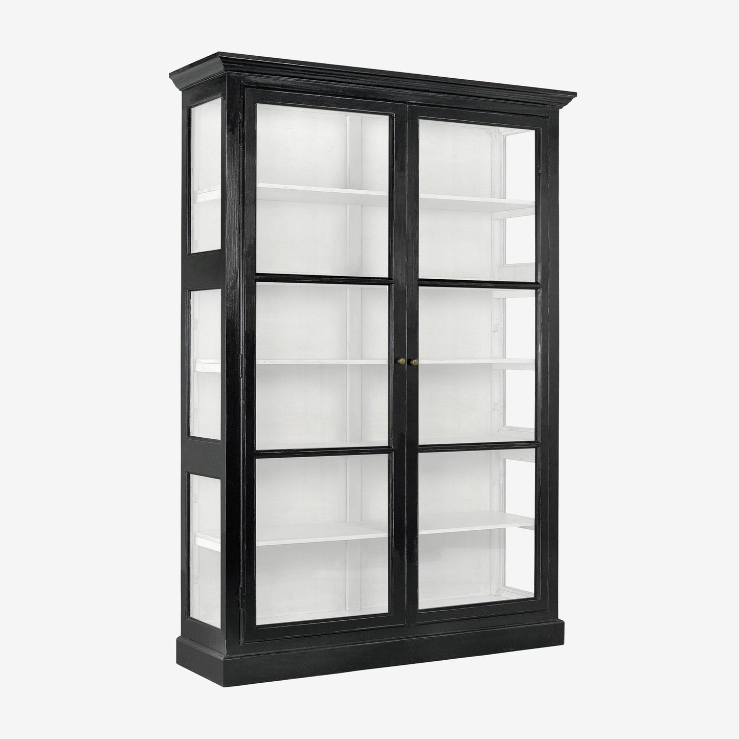 Wide Black Wooden Cabinet - Design Vintage