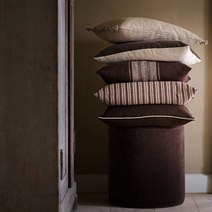 Mocha Stripe Cushion - Design Vintage