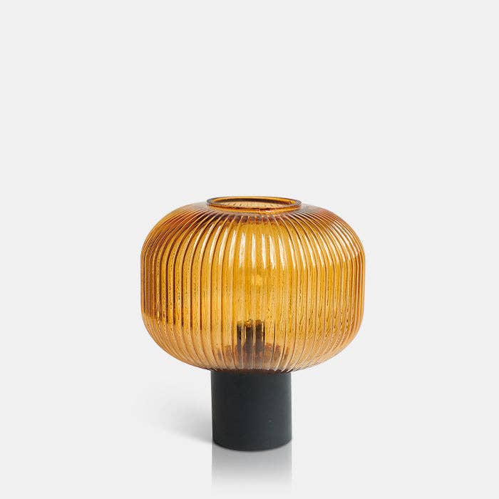 Portable Ribbed Glass Lamp - Design Vintage