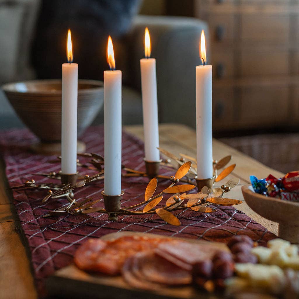 Brass Leaf Candle Holder