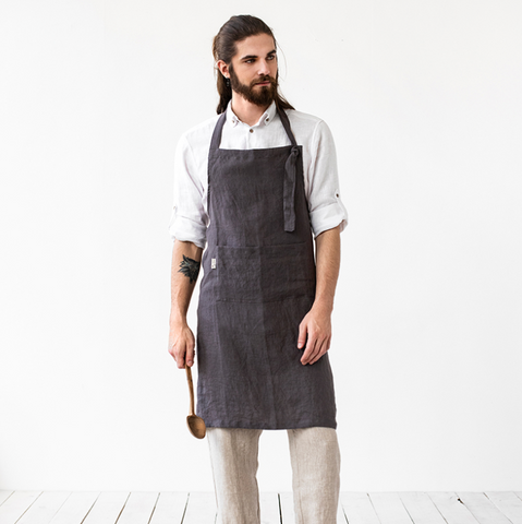 Men's Linen Bib Apron