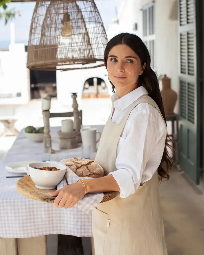 Cross-Back Linen Apron