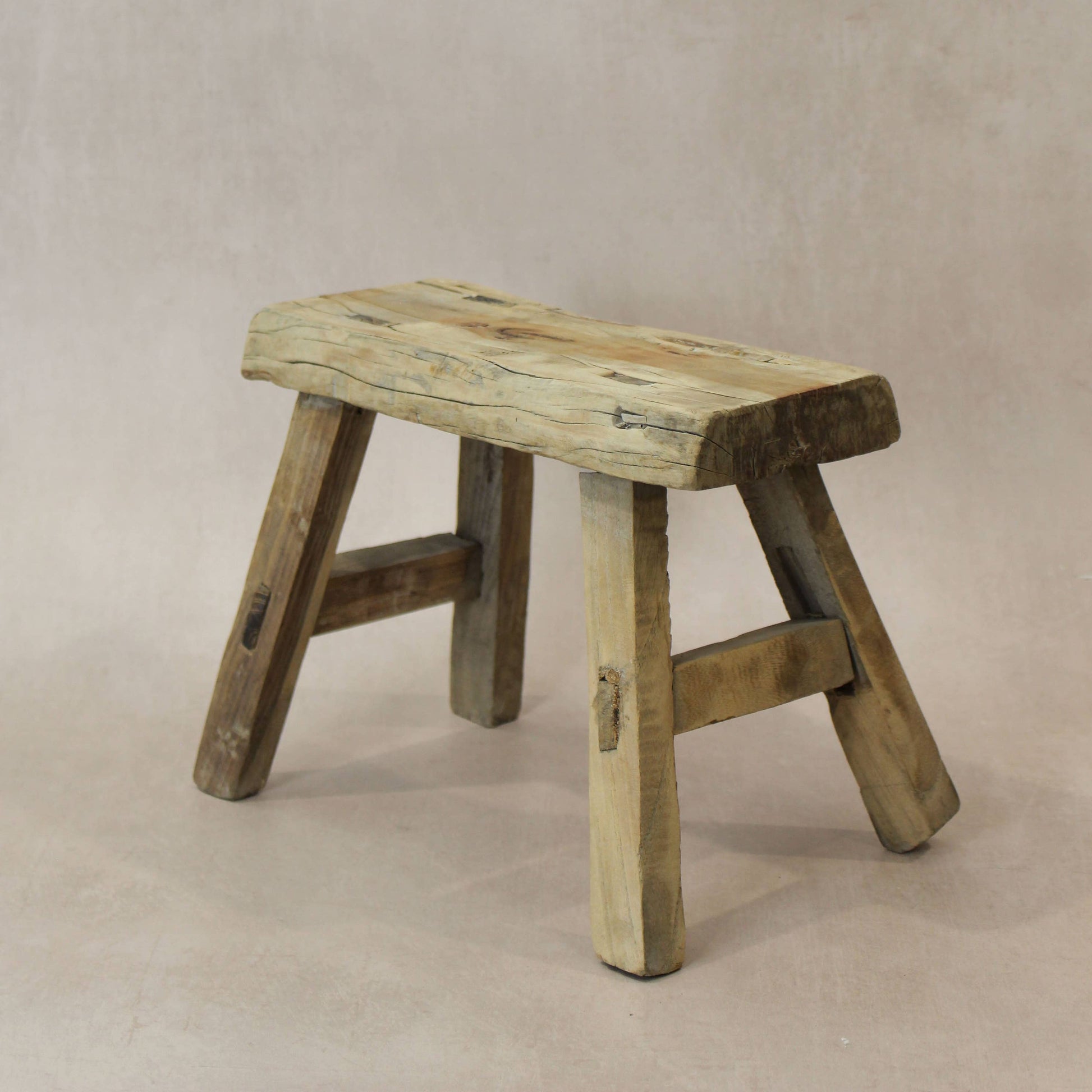 Vintage Elm Small Stool - Design Vintage