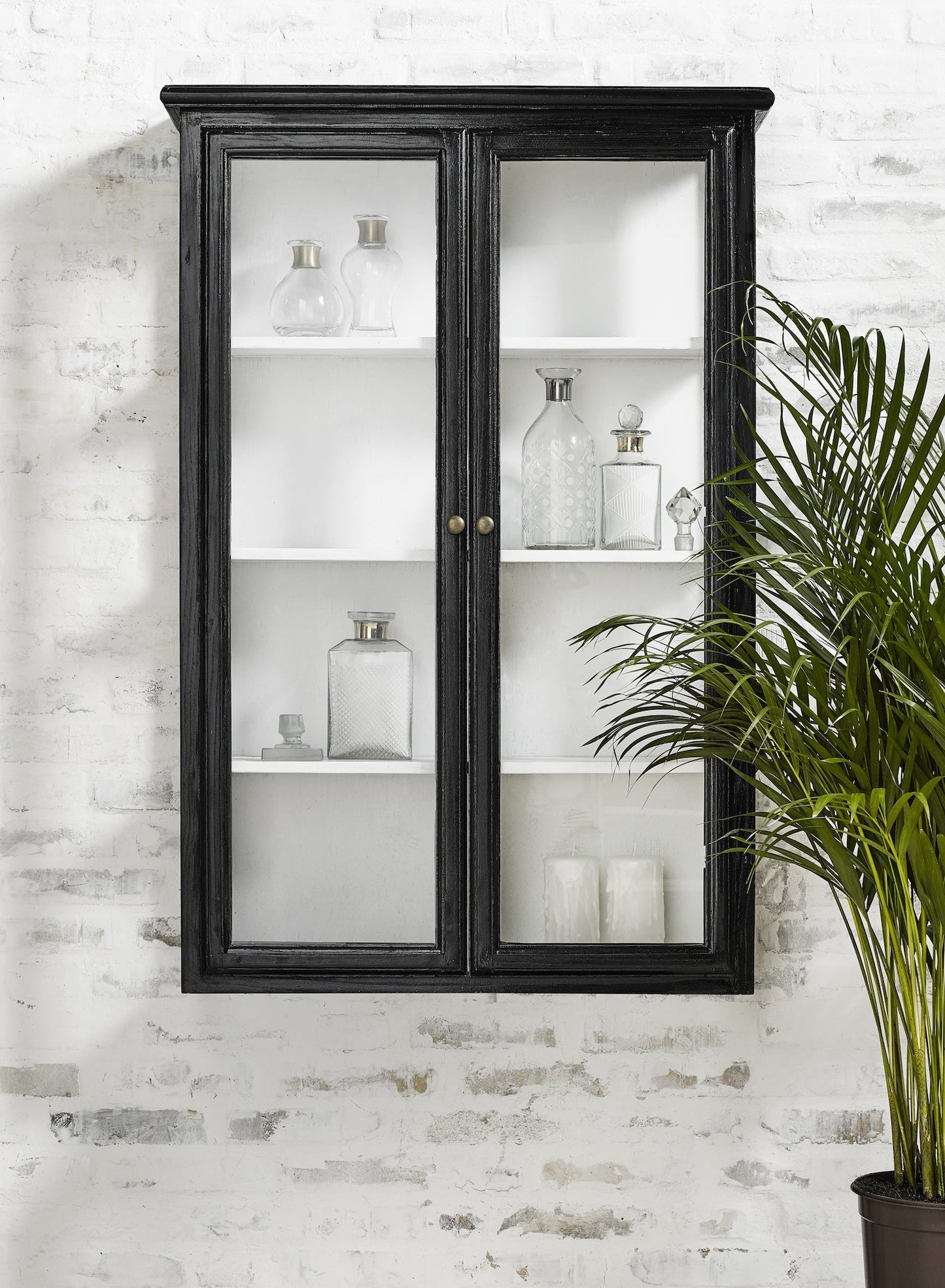 Black Wooden Wall Cabinet - Design Vintage