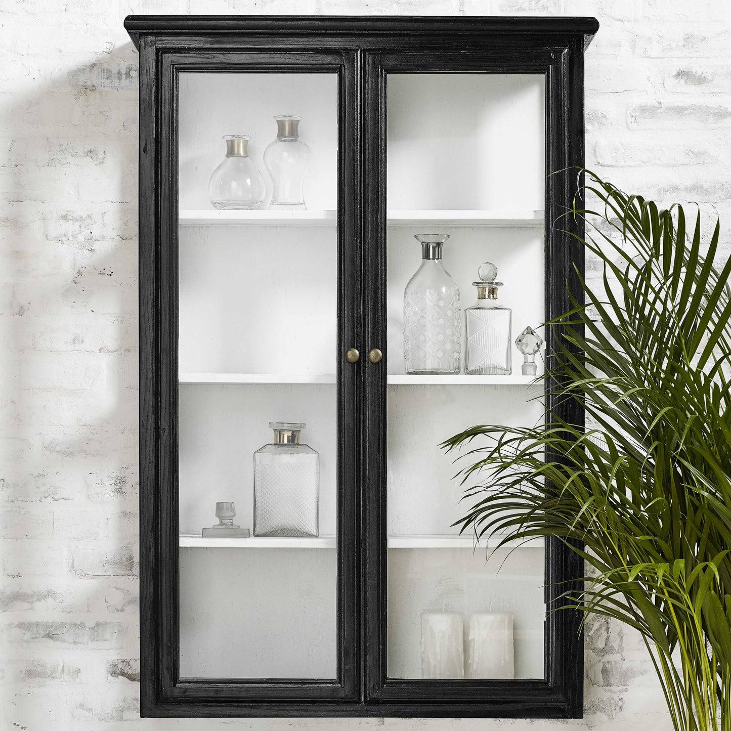 Black Wooden Wall Cabinet - Design Vintage
