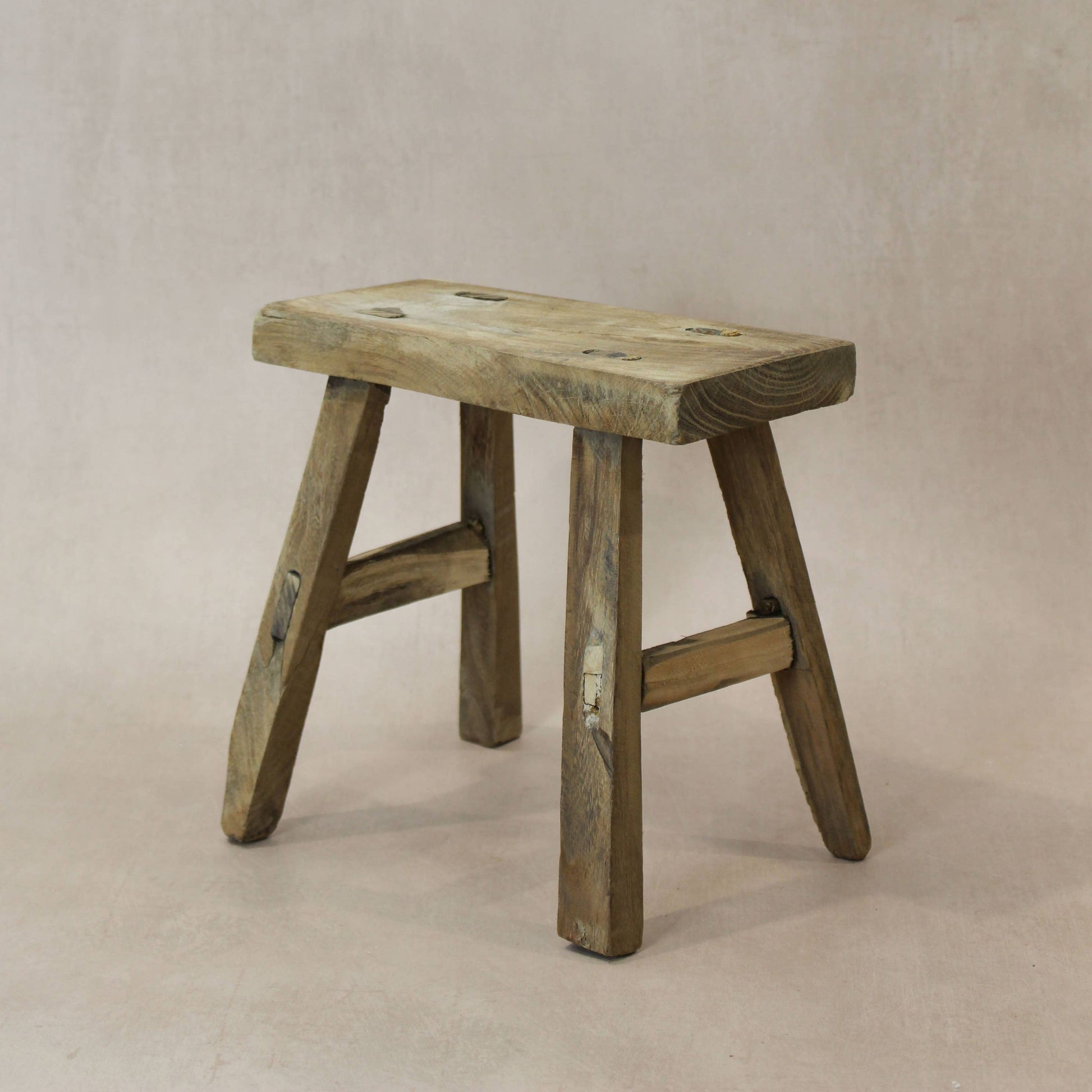 Vintage Elm Small Stool - Design Vintage