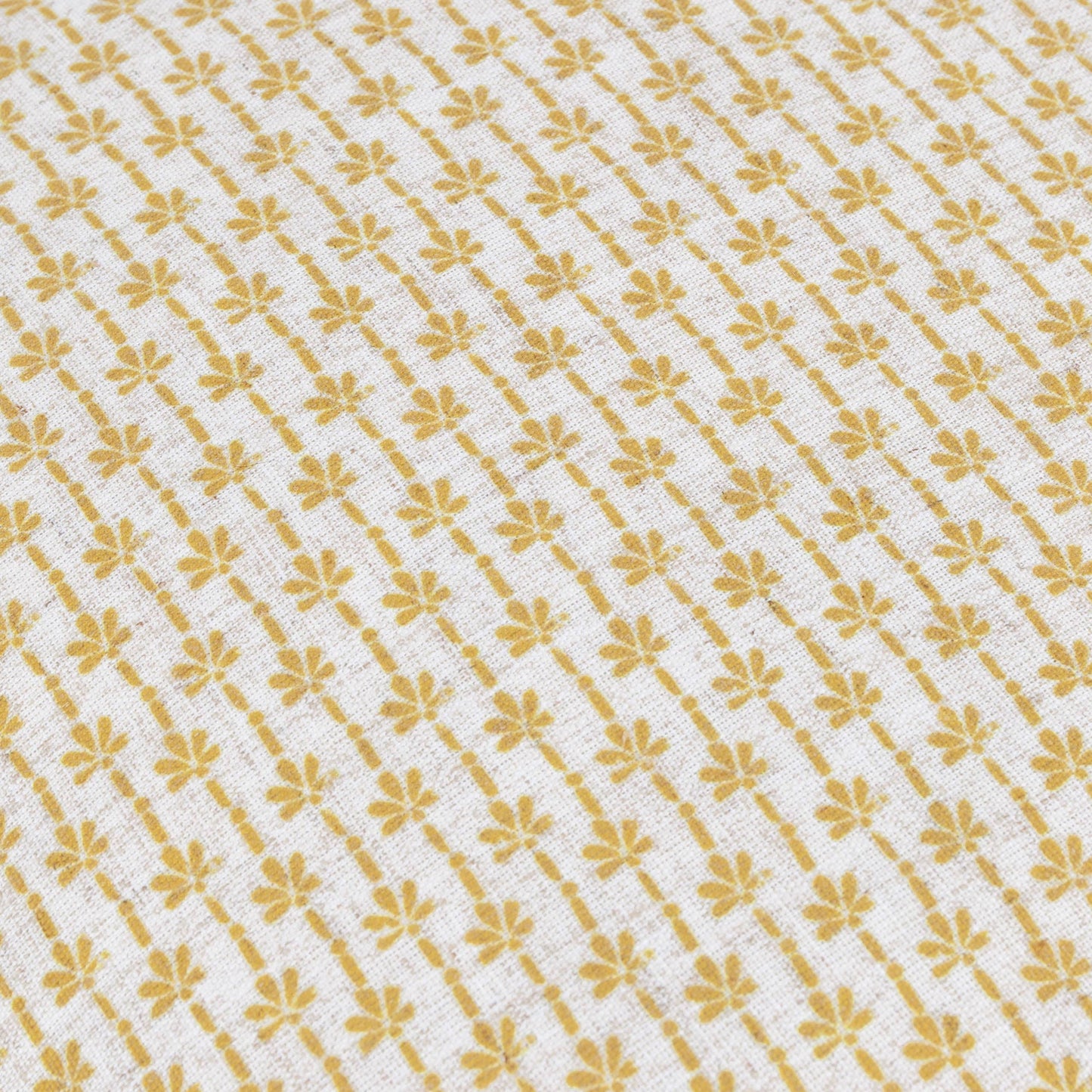 Panni Block Textured Ruffle Cushion LINEN/OCHRE - Design Vintage