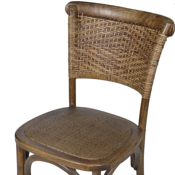 Elm and Rattan Dining Chair - Design Vintage