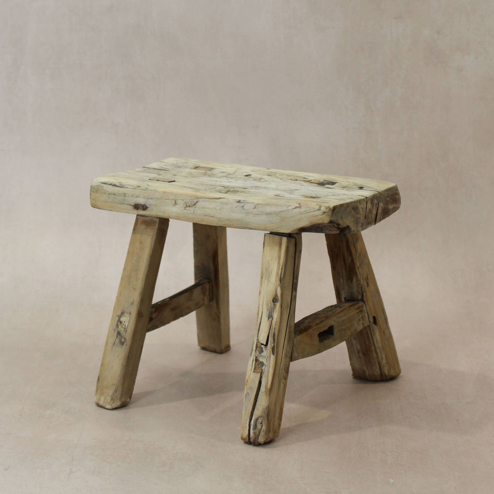 Vintage Elm Small Stool - Design Vintage
