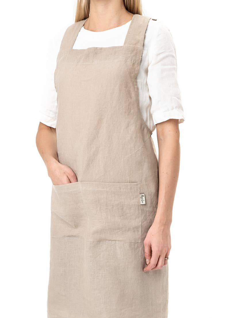 Cross-Back Linen Apron