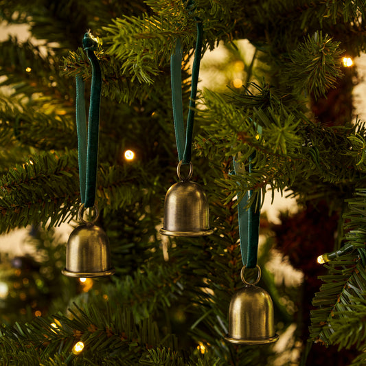 Set of Brass Christmas Bells - Design Vintage