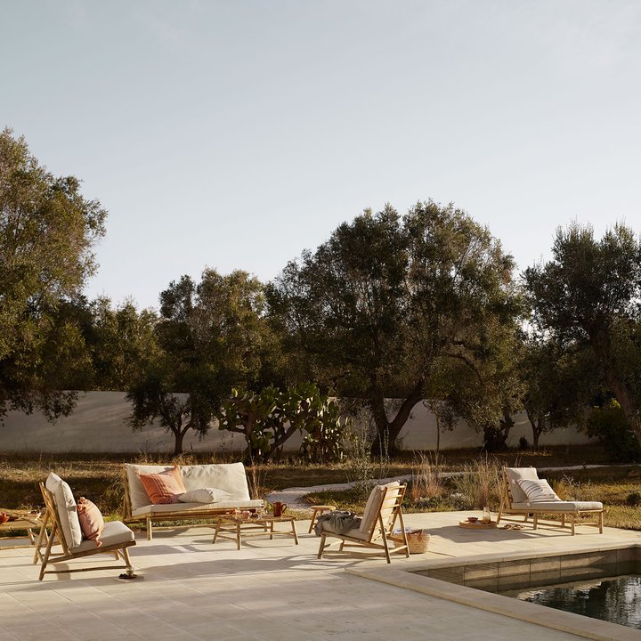 Bamboo Wide Lounge Chair - Design Vintage