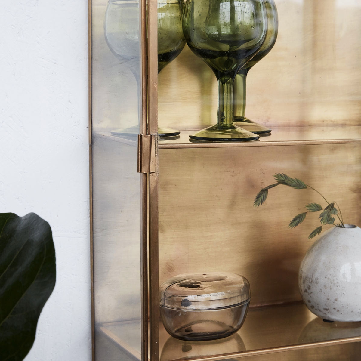 Antique Brass Wall Cabinet - Design Vintage