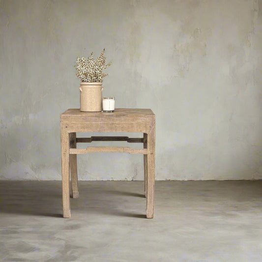 Vintage Elm Side Table 'Adi' - Design Vintage