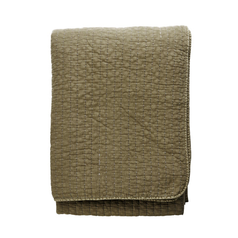 Olive Quilted Bed Cover