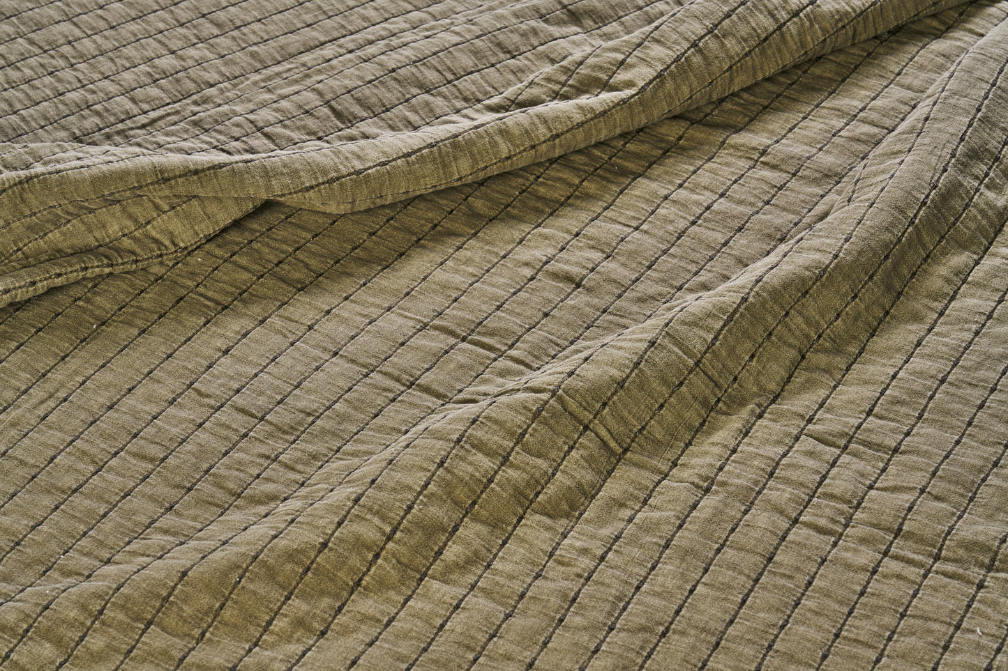 Olive Quilted Bed Cover