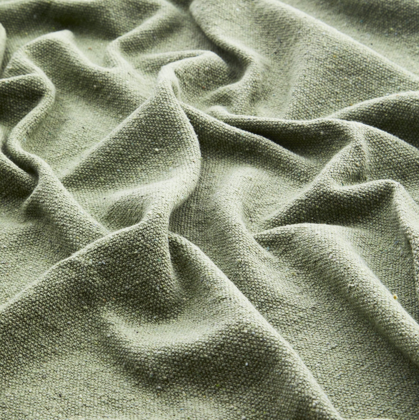 Dusty Green Recycled Cotton Throw - Design Vintage