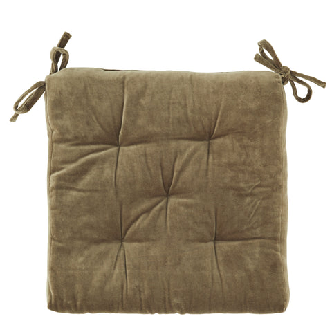 Olive Velvet Seat Cushion