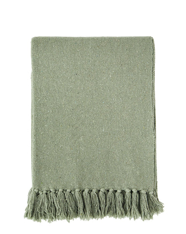 Dusty Green Recycled Cotton Throw