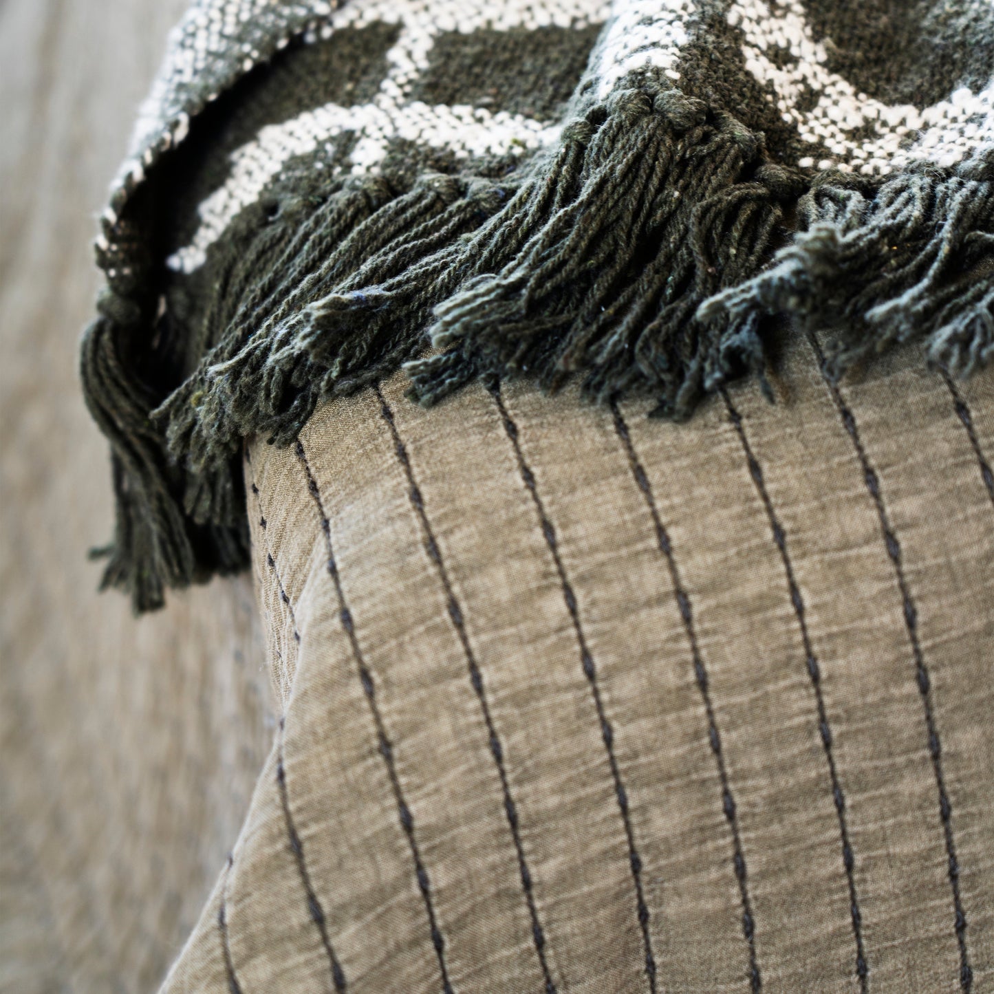 Olive Quilted Bed Cover - Design Vintage