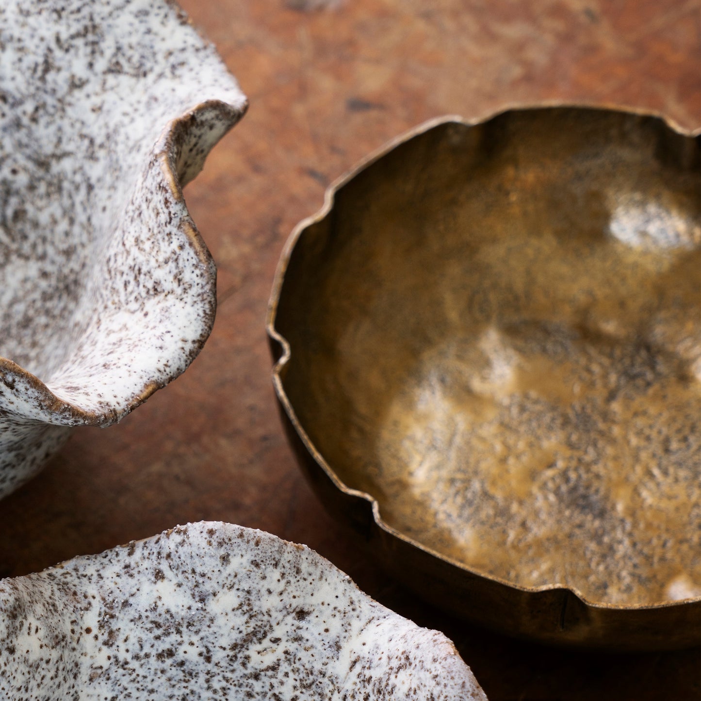 Set of 2 Hammered Bowls