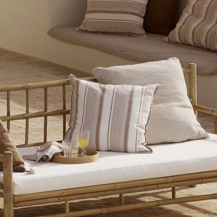 Ella Bamboo Sofa With Cushion - Design Vintage