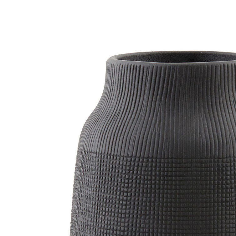 Black Groove Vase - Design Vintage