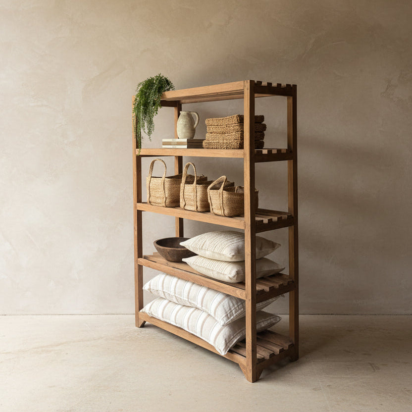 Vintage Teak Tall Shelving Unit