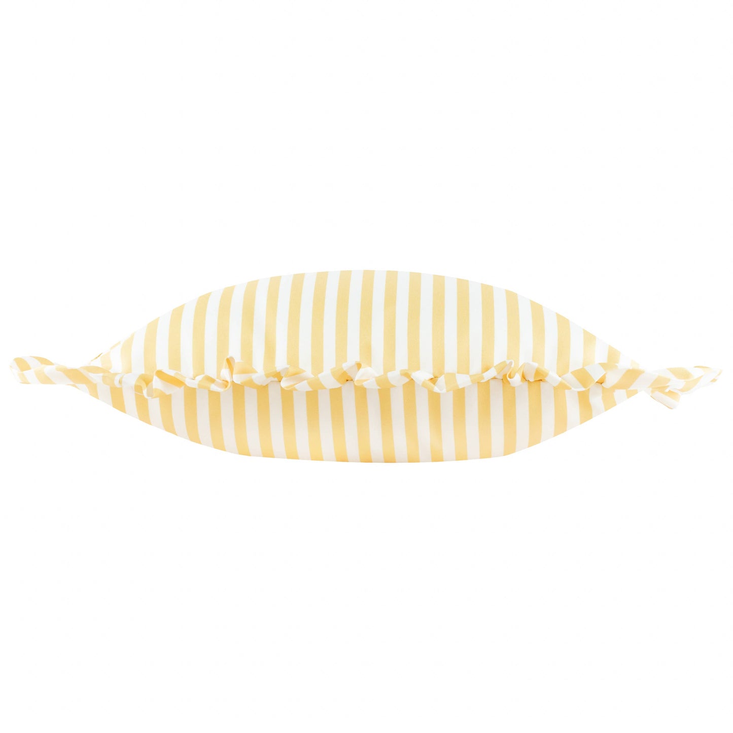 Millie Ruffle Striped Outdoor Cushion Yellow - Design Vintage