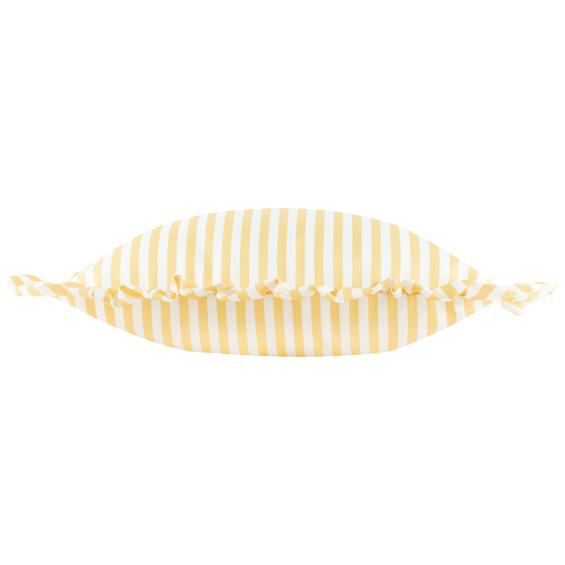 Millie Ruffle Striped Outdoor Cushion Yellow - Design Vintage