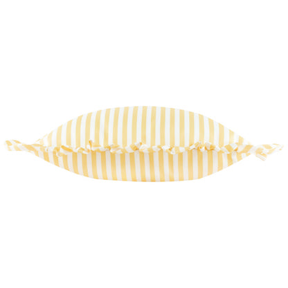 Millie Ruffle Striped Outdoor Cushion Yellow - Design Vintage