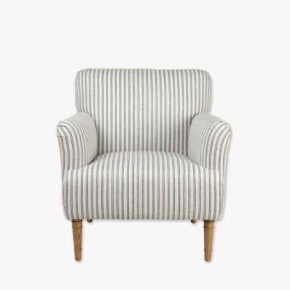 Charcoal Stripe Upholstered Armchair - Design Vintage