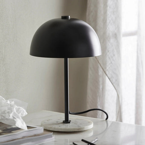 Black + Marble Table Lamp