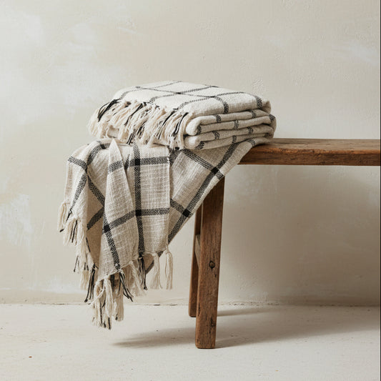 Beni Throw Natural/Black - Design Vintage