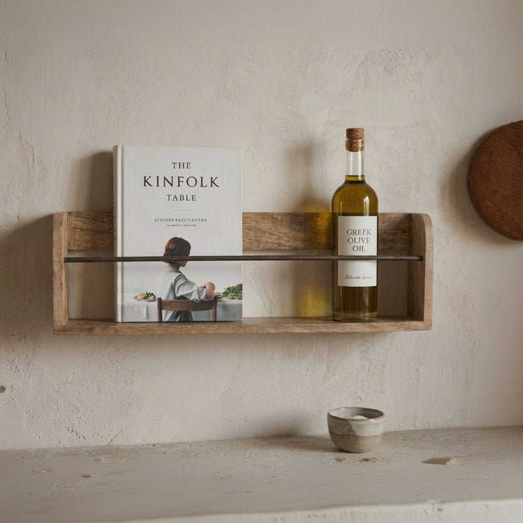 Mango Wood Magazine Shelf