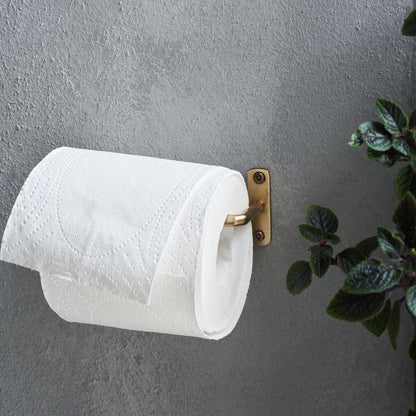 Brushed Brass Toilet Roll Holder - Design Vintage
