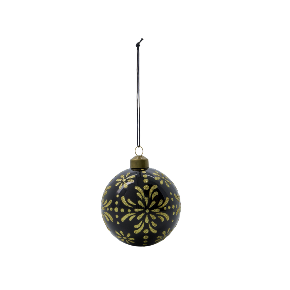 Set of 4 Sparkle Glass Baubles